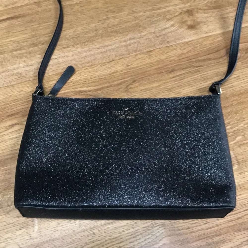 Kate Spade Joely Black Glitter Crossbody Bag